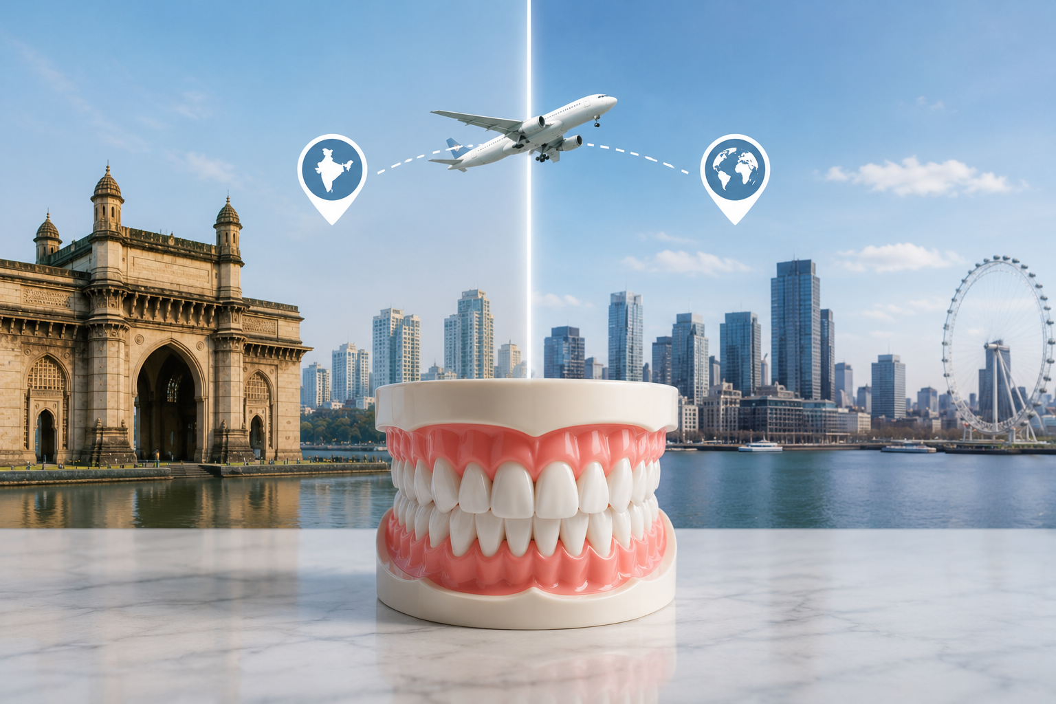 Full mouth rehabilitation treatment showing dental implants and restorations used to rebuild teeth and restore function